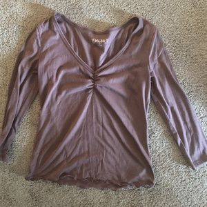 MUDD Mauve Size XS Rouche Neck 3/4 Sleeve